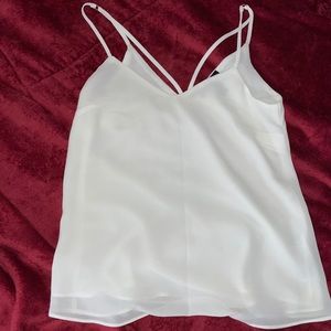 White chiffon strappy tank top